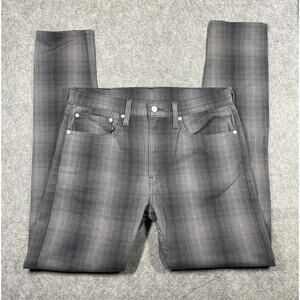 Levis Jeans Mens 34x34 Gray Plaid Straight Fit Stretch Modern Casual Pants